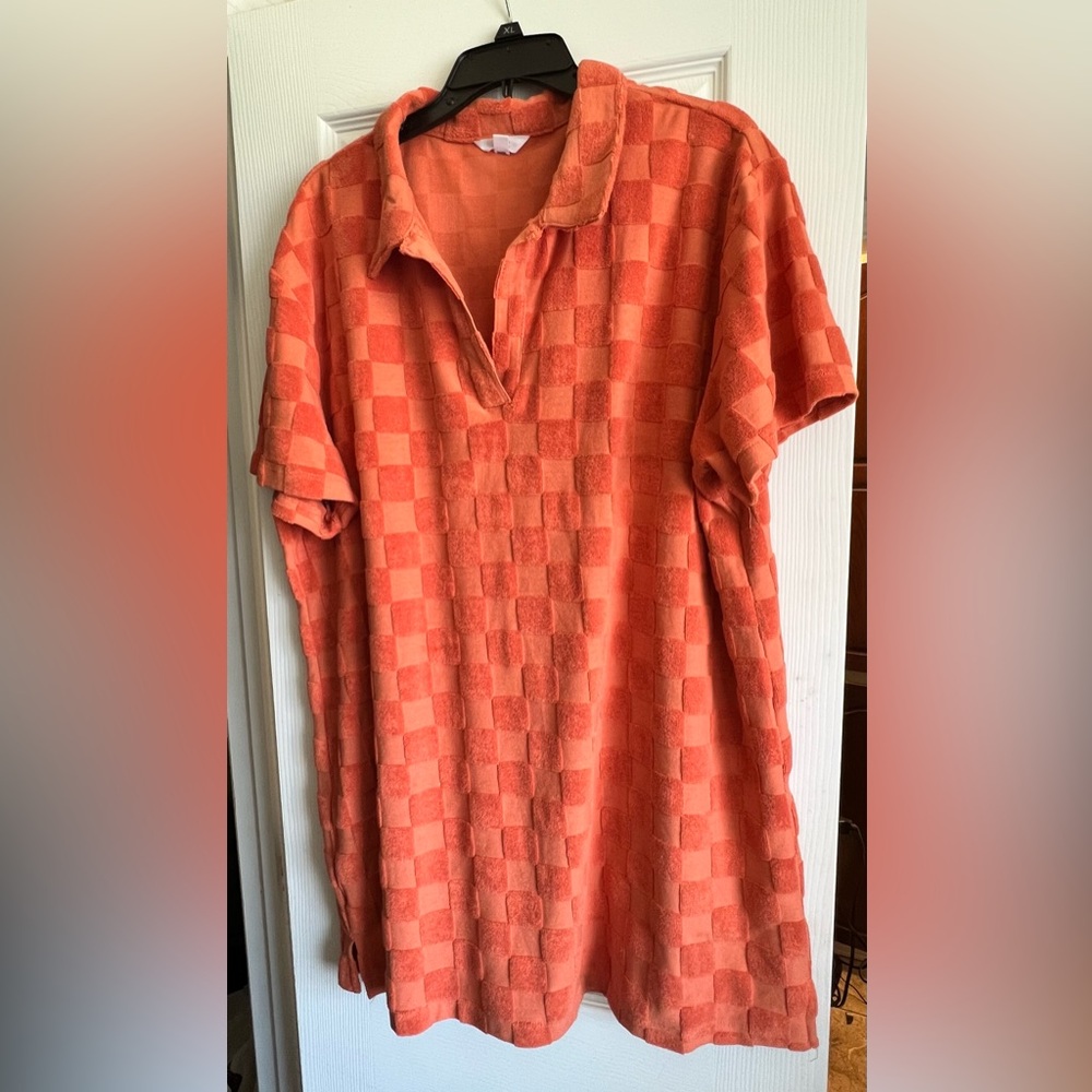 Check print Cover up / dress